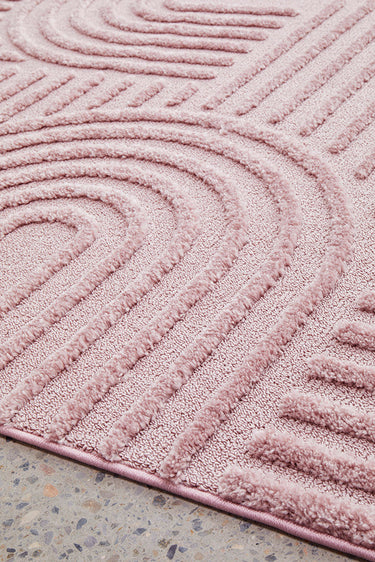 Mari Dior Pink Arch Pattern Rectangle Rug